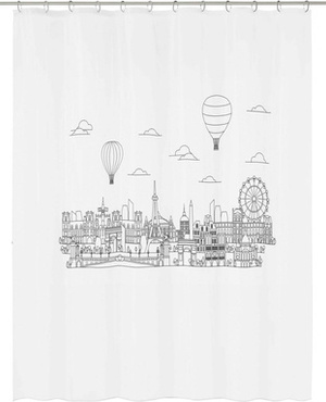 Zasłona prysznicowa Kleine Wolke Wonderland Black White