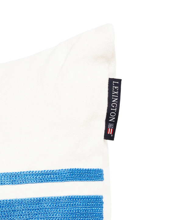 Poduszka dekoracyjna Lexington Embroidery Center Striped Off White/Blue