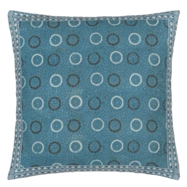 Poduszka dekoracyjna John Derian Indigo Circles Indigo