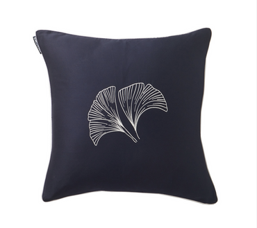 Poduszka dekoracyjna Blanc Des Vosges Gingko Kwadratowa Niebieska