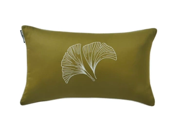 Poduszka dekoracyjna Blanc Des Vosges Gingko Prostokątna Zielona