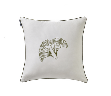 Poduszka dekoracyjna Blanc Des Vosges Gingko Kwadratowa Zielona