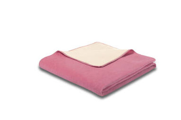 Koc bawełniany Biederlack Duo Cotton Pink-Ecru
