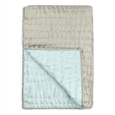 Narzuta jedwabna Designers Guild  Chenevard Pebble & Duck Egg