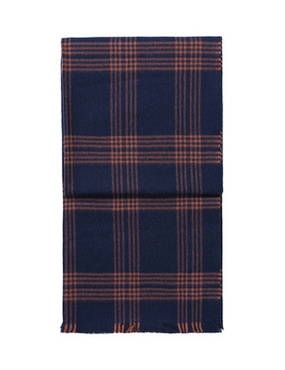 Pled wełniany Elvang Check Blue/Rusty Red