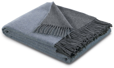 Pled wełniany Biederlack Blau-Grau