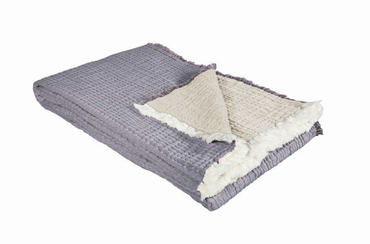 Pled bawełniany Eskimo Nora Plum/Beige