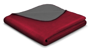 Koc Biederlack Melange Doubleface Dunklerot-Anthrazit