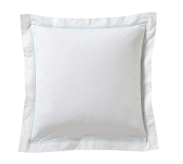 Poszewka perkalowa Blanc Des Vosges Souvenirs Niebieska