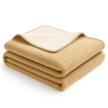 Koc Moca dwustronny beżowo - kremowy