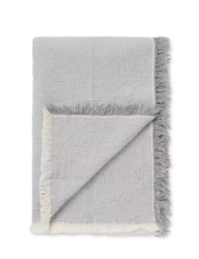 Pled bawełniany Elvang Daisy Light Grey