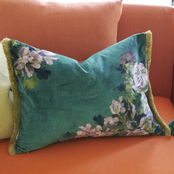 Poduszka dekoracyjna Designers Guild Fleurs D'Artistes Velours Vintage Green