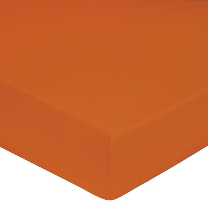 Prześcieradło satynowe ze ściągaczem Blanc Des Vosges UNI Pomarańczowe OSTATNIE SZTUKI