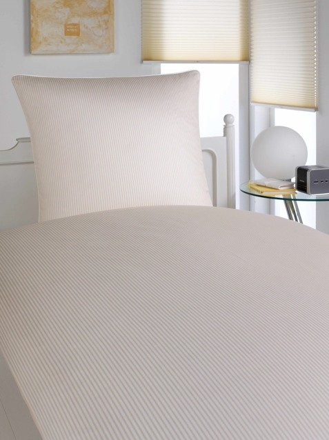 Poszewka satynowa Elegante Stripes Beige