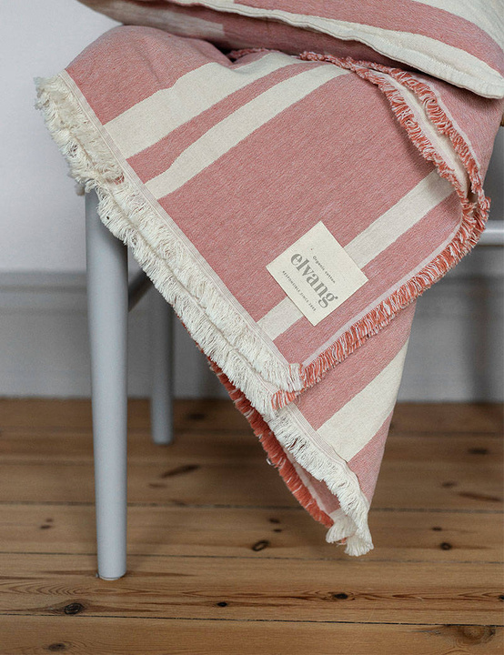 Pled bawełniany Elvang Lyme Grass Rose