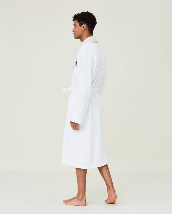 Szlafrok welurowy Lexington Hotel Contrast White/Light Beige