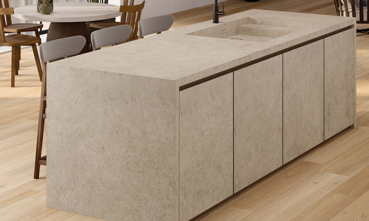 Blat porcelanowy ABK Stone Pirenei Ecru FullBody3D 1635x3230 nat. 20 mm