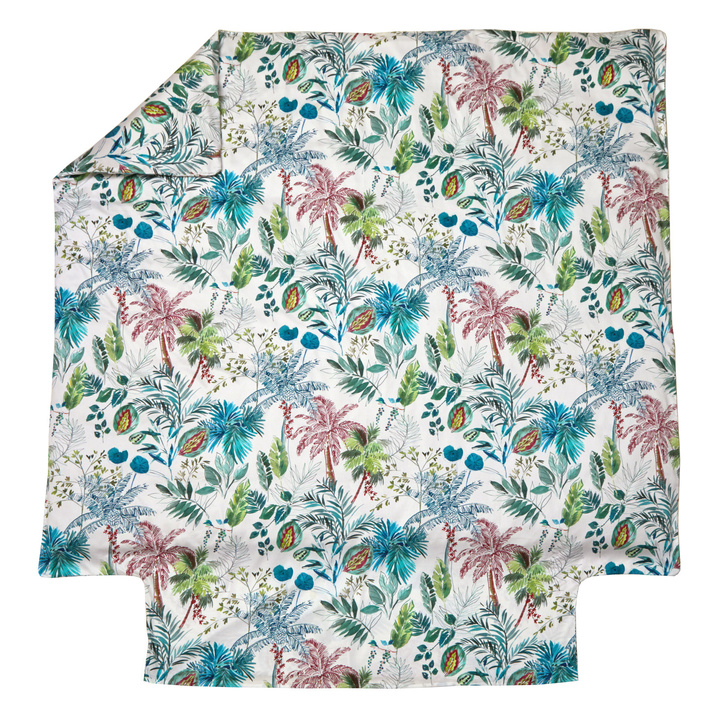 Pościel satynowa Blanc Des Vosges Palmeraie Niebieska 