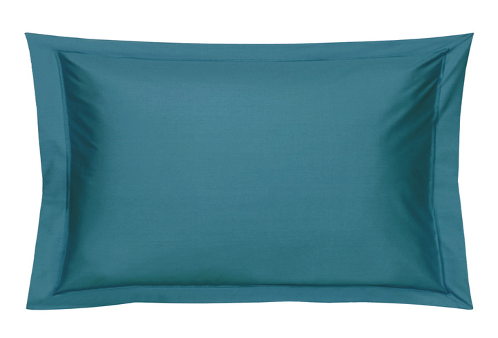 Poszewka perkalowa Blanc Des Vosges UNI Turkusowa