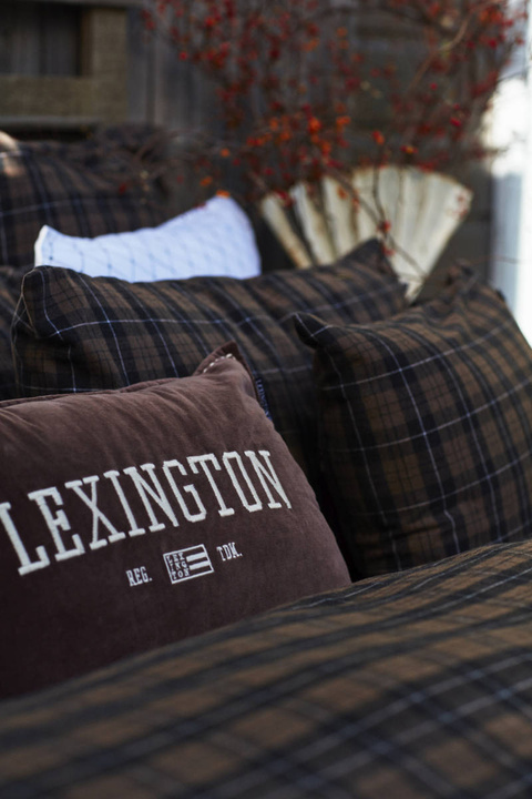Poszwa flanelowa Lexington Herringbone Brown/Dark Gray