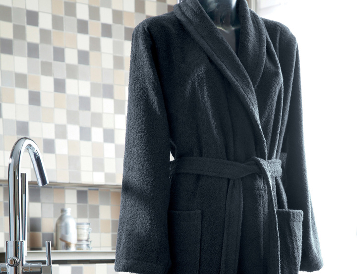 Szlafrok Blanc Des Vosges Uni Antracytowy