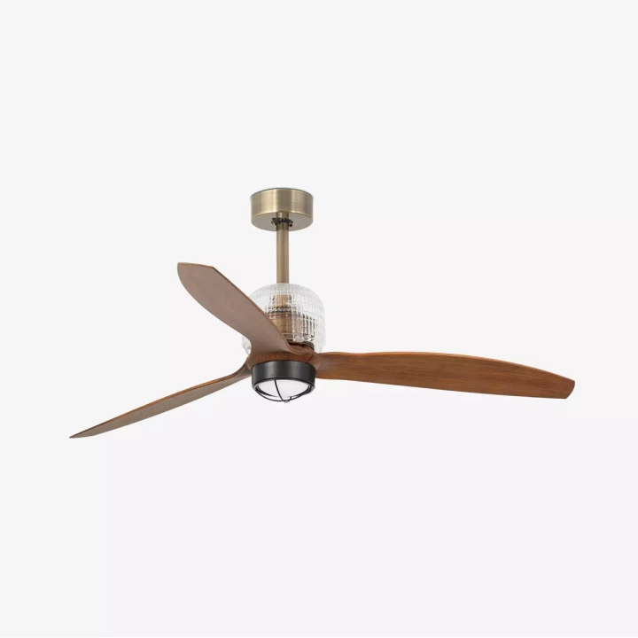 Wentylator sufitowy Faro Barcelona Deco Fan M LED Gold/wood DC