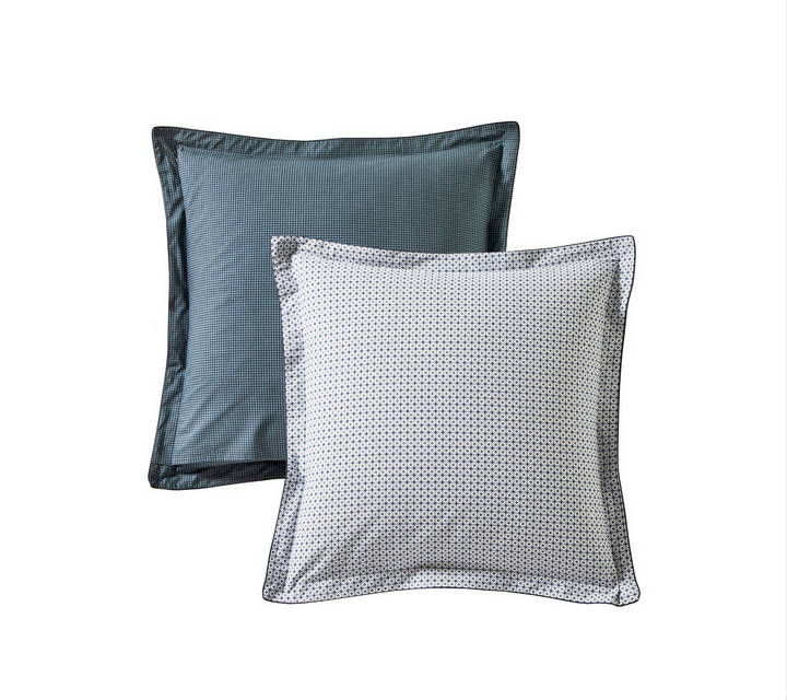 Pościel perkalowa Blanc Des Vosges Vice Versa Szafirowa 