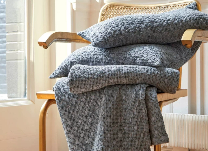 Pled bawełniany Blanc Des Vosges Everest Szary