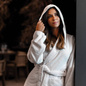 Szlafrok Graccioza Bee Waffle Hooded White Ostatnie Sztuki