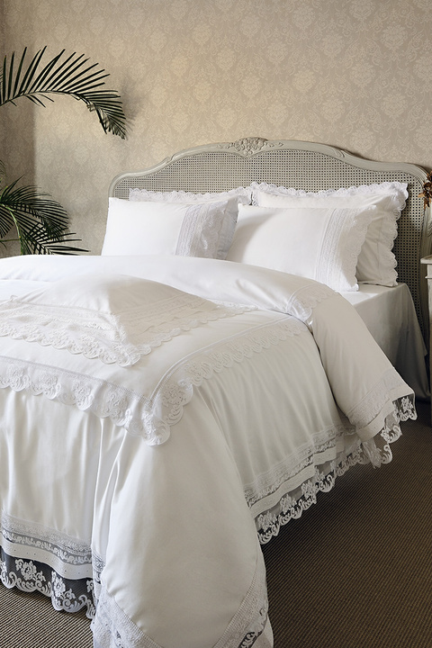 Komplet pościeli satynowej Valeron Premium Ariane White