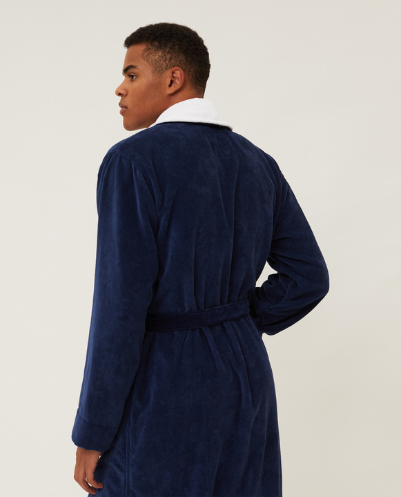 Szlafrok welurowy Lexington Hotel Contrast Dress Blue/White