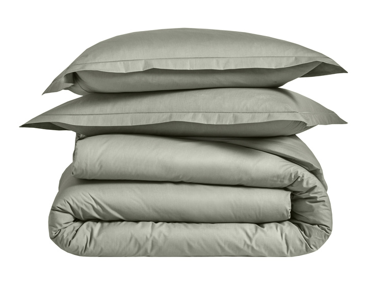 Pościel perkalowa Blanc Des Vosges Uni Oliwkowa