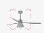 Wentylator sufitowy Faro Barcelona Amelia L Grey Cone LED Fan DC