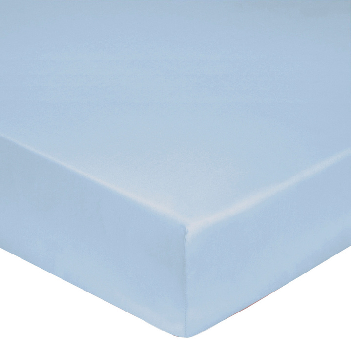 Pościel perkalowa Blanc Des Vosges Uni Błękitna
