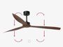 Wentylator sufitowy Faro Barcelona Just Fun XL Matt Black/wood 178 cm