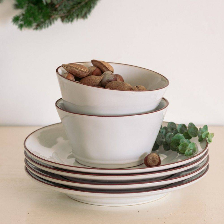 Miska do zupy Costa Nova Beja White Red 14 cm