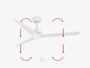 Wentylator sufitowy Faro Barcelona Nuu LED L White Fan