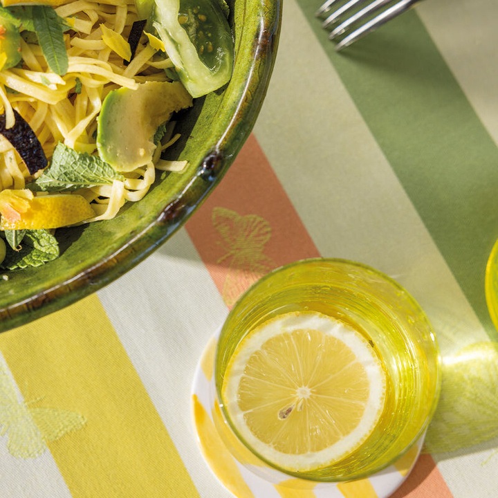 Bieżnik bawełniany Le Jacquard Français Bal Des Papillons Yellow