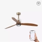 Wentylator sufitowy Faro Barcelona Deco Fan M LED Gold/wood DC SMART