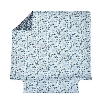 Poszwa satynowa Blanc Des Vosges Florea Niebieska