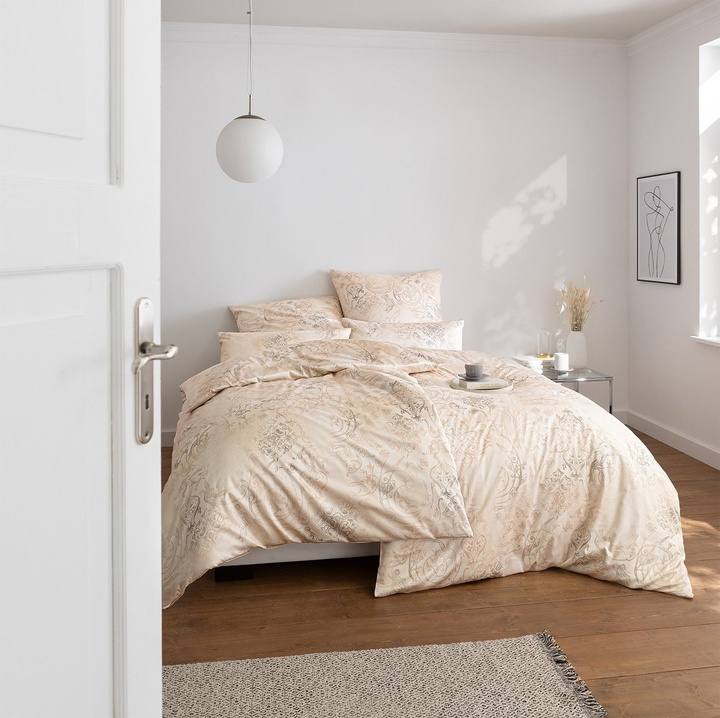 Komplet pościeli satynowej Estella Svizzera Sand Ostatnie Sztuki