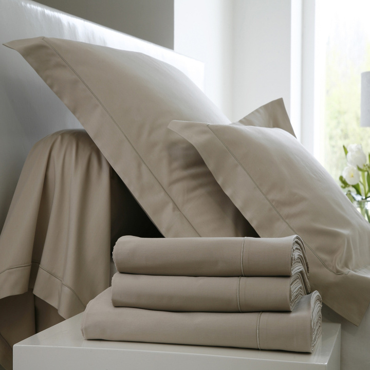 Pościel perkalowa Blanc Des Vosges Uni Latte