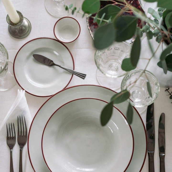 Talerz płytki Costa Nova Beja White Red 15 cm