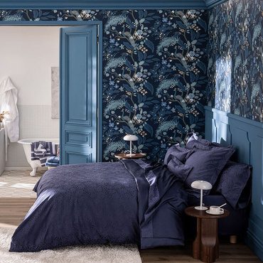 Pościel żakardowa Le Jacquard Français Flora Dark Blue