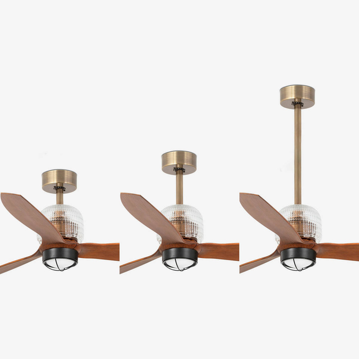 Wentylator sufitowy Faro Barcelona Deco Fan M LED Gold/wood DC SMART