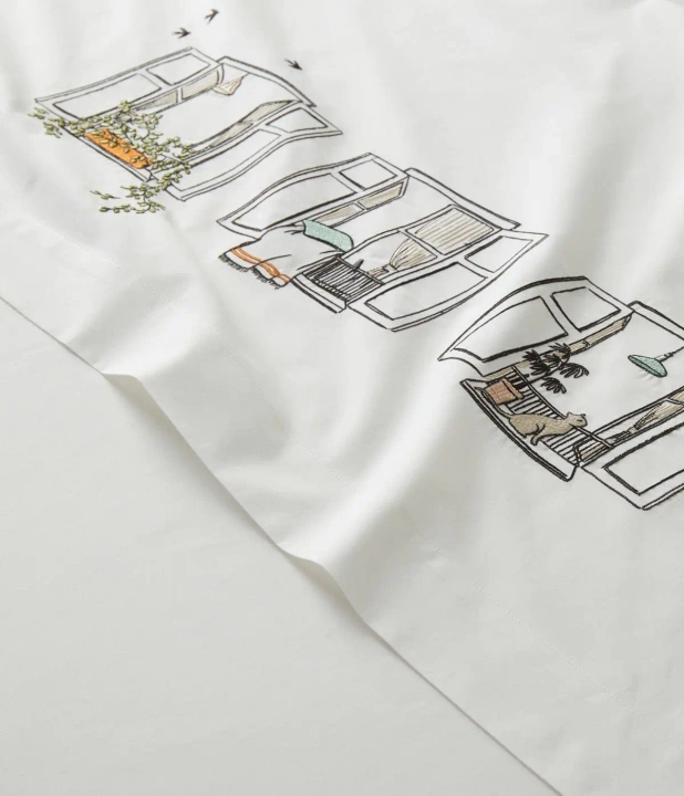 Prześcieradło perkalowe bez ściągacza Sylvie Thiriez Bonjour