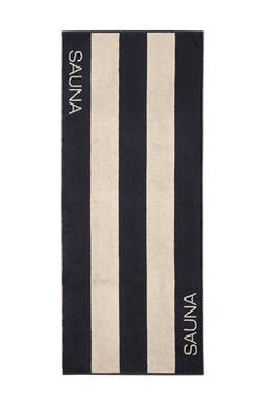 Ręcznik Cawo Sauna Clock stripes Natur-schwarz