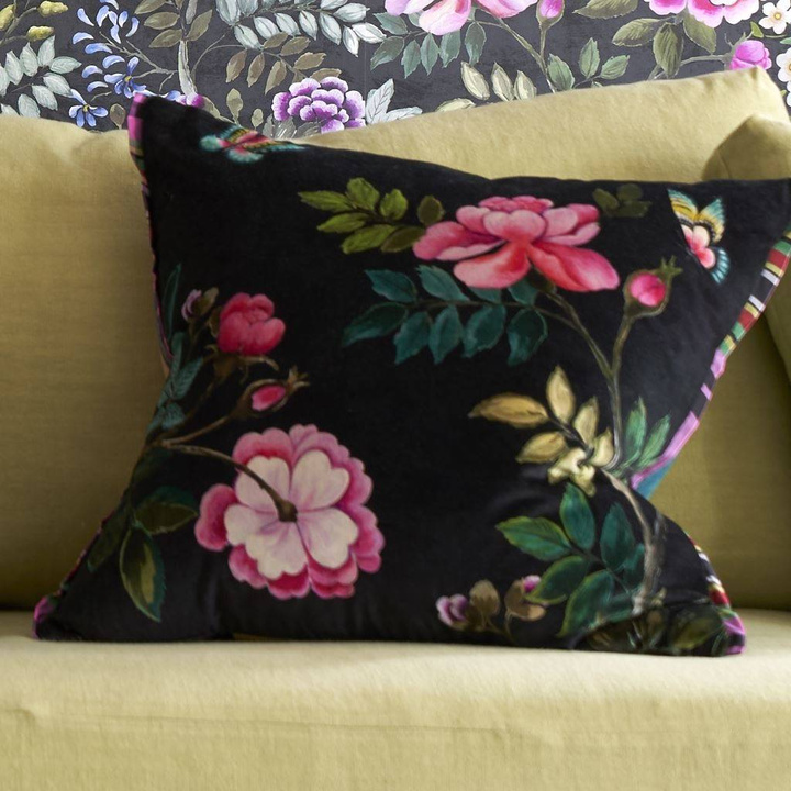 Poduszka dekoracyjna Designers Guild Porcelaine de Chine Velours Noir