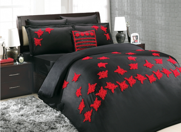 Pościel satynowa Hobby Justine BLACK 100% bawełna