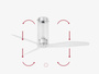 Wentylator sufitowy Faro Barcelona Tube Fan M Transparent DC SMART